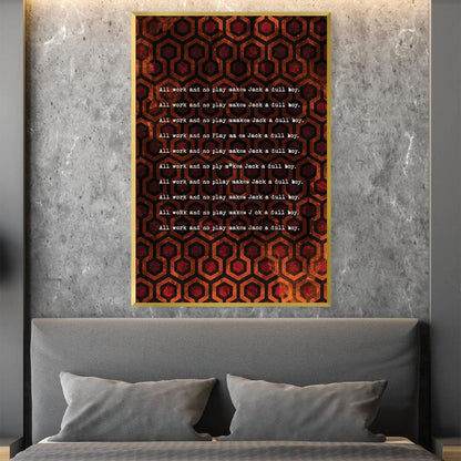 Abstract Hexagon Oil Painting - Inspiring Jack's Dull Boy Quote Artwork