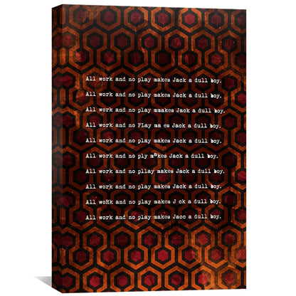 Abstract Hexagon Oil Painting - Inspiring Jack's Dull Boy Quote Artwork