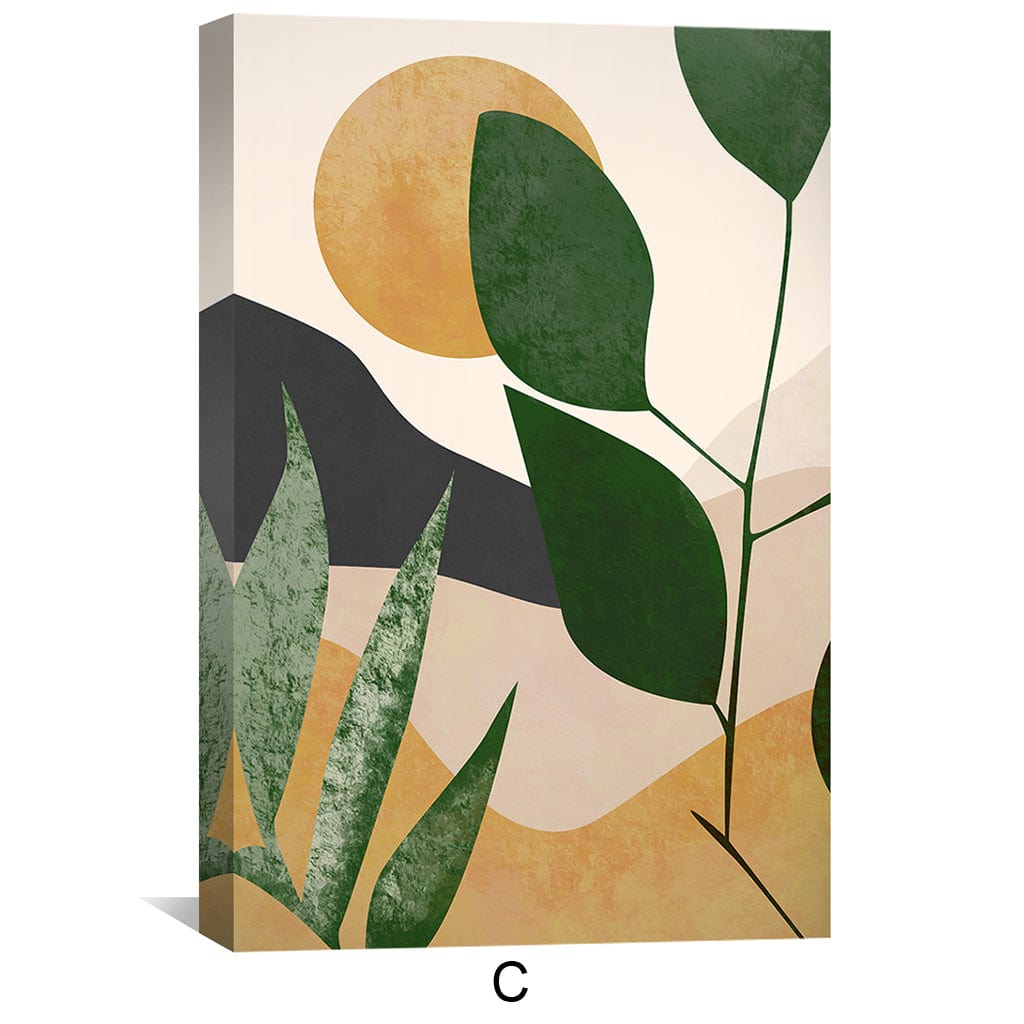 Tropical Leaves Abstract Oil Painting for Modern Home Decor