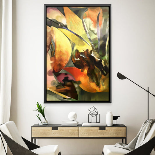 Vibrant Abstract Jungle Oil Painting for Modern Home Decor