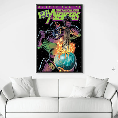 Epic Marvel Avengers Canvas Art - Heroic Battle Against Earth