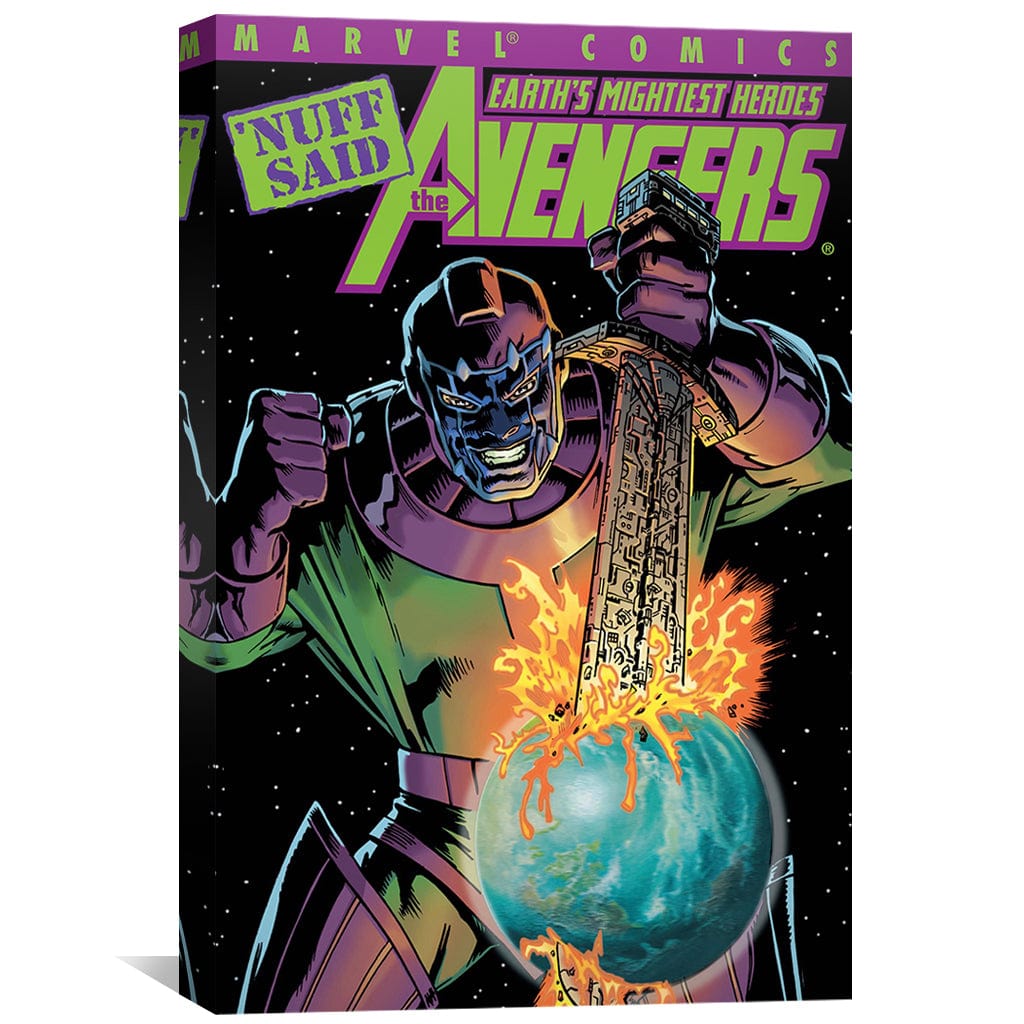 Epic Marvel Avengers Canvas Art - Heroic Battle Against Earth