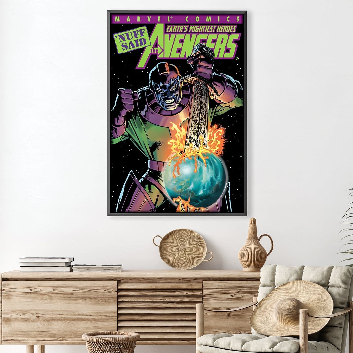 Epic Marvel Avengers Canvas Art - Heroic Battle Against Earth