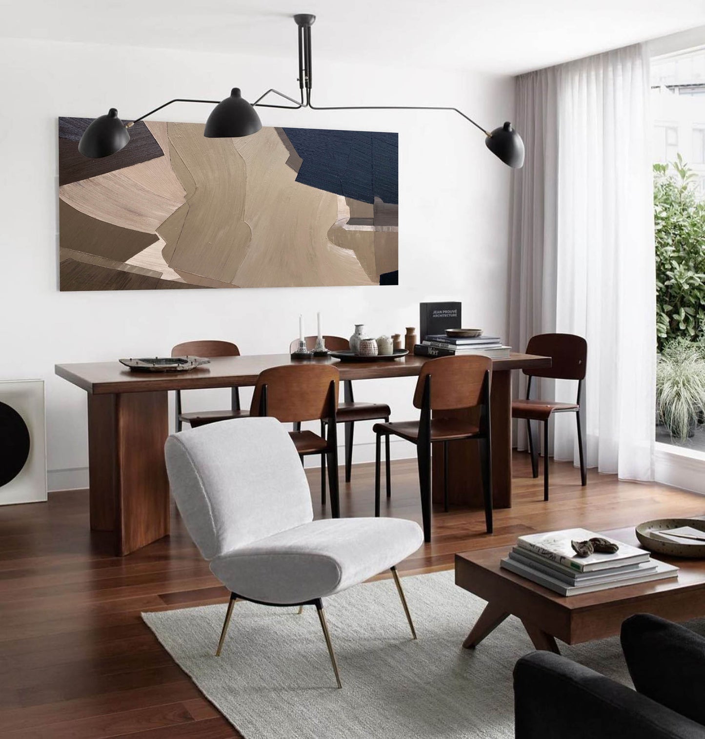 Elegant Minimalist Abstract Oil Painting for Modern Home Decor