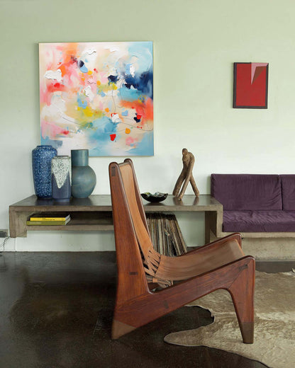 Colorful Abstract Oil Painting for Modern Home Decor and Art Enthusiasts