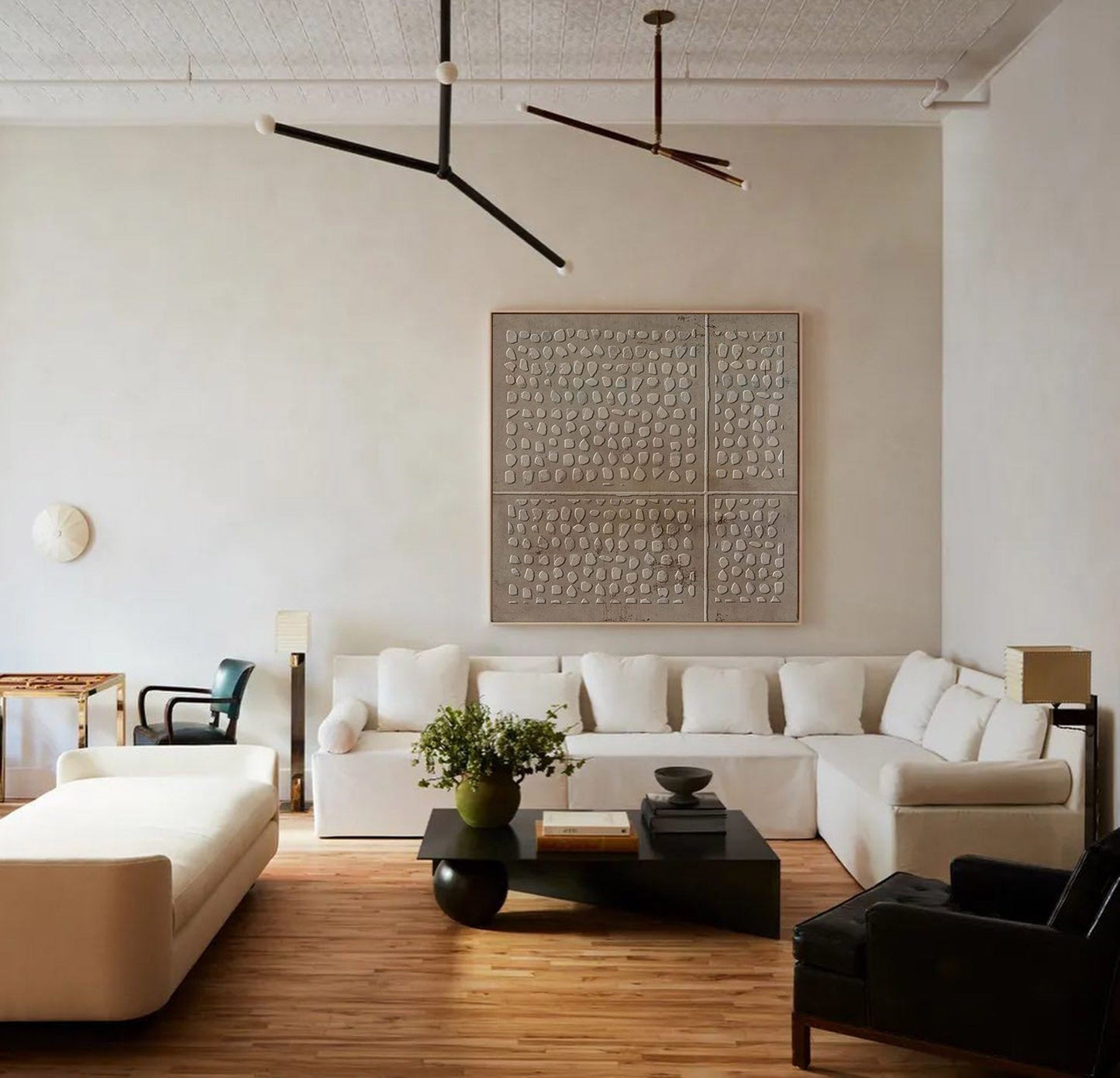 Rustic Wabi-Sabi Oil Painting for Modern Minimalist Home Décor