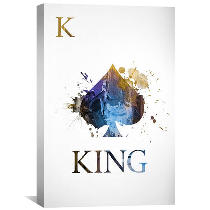 Royal Abstract Art - Colorful King Playing Card Oil Painting for Modern Decor