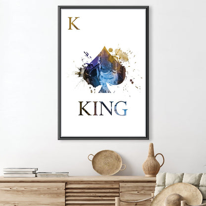 Royal Abstract Art - Colorful King Playing Card Oil Painting for Modern Decor