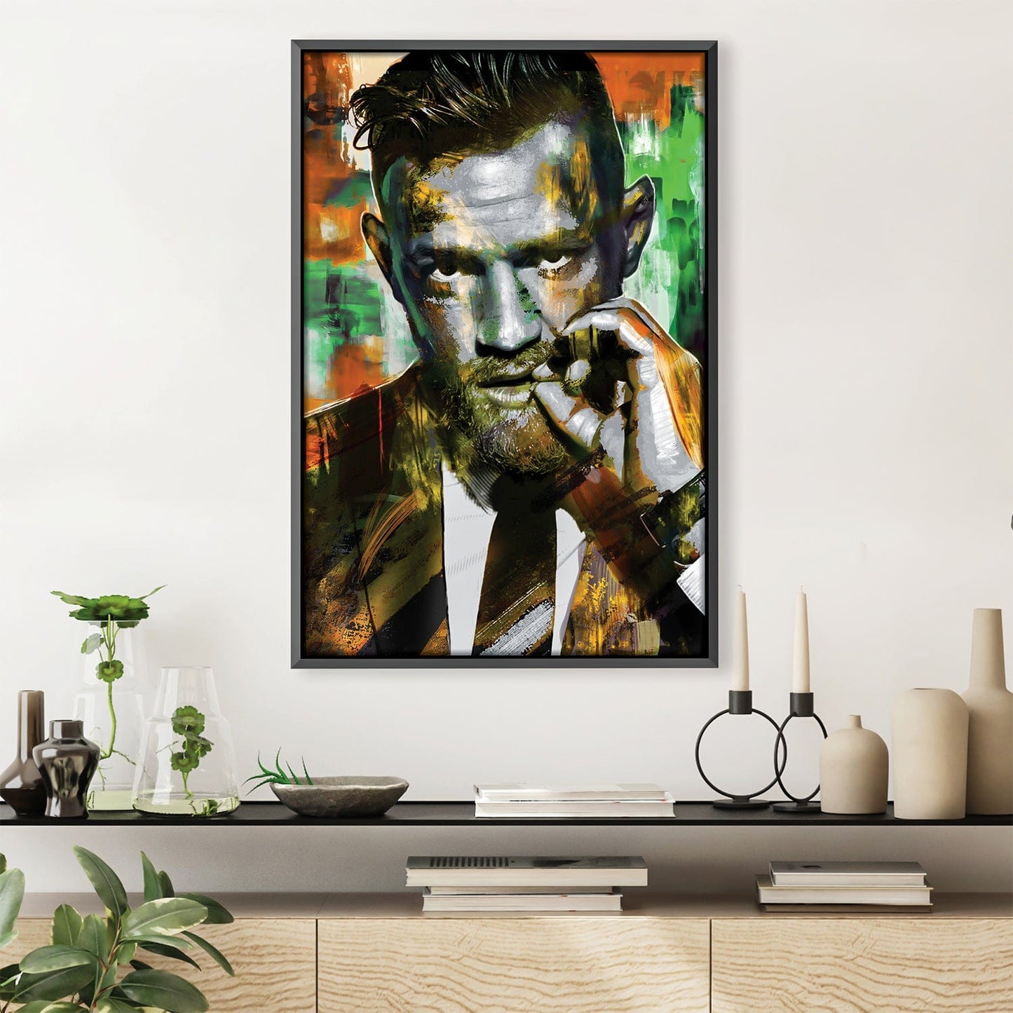 Vibrant Conor McGregor Portrait Oil Painting for Home Decor