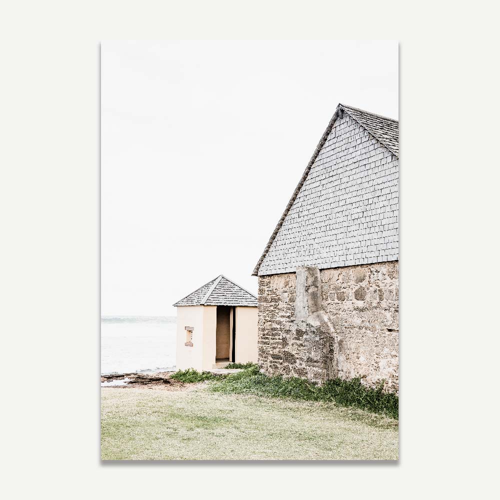 Serene Coastal Cottage Oil Painting for Tranquil Home Decor
