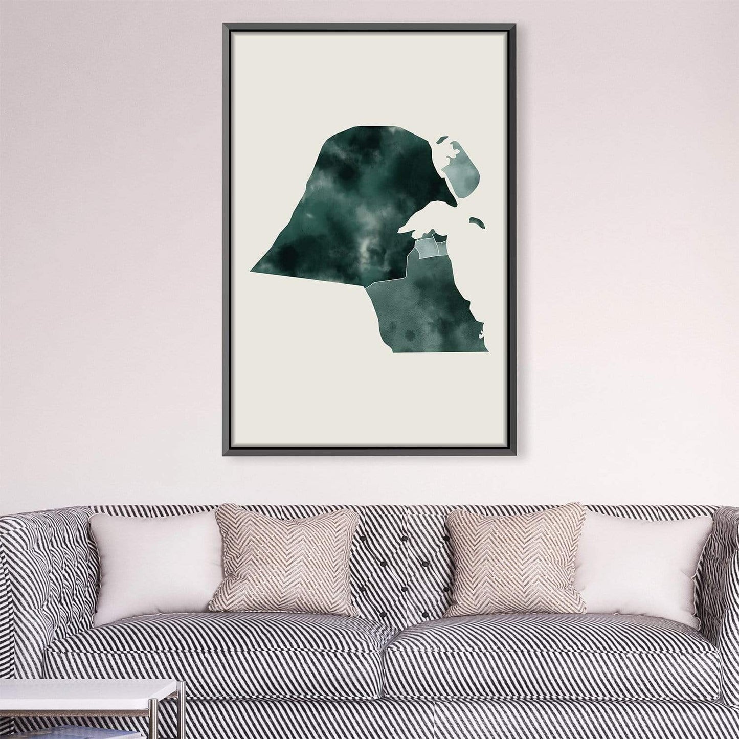 Elegant Kuwait Map Oil Painting on Canvas for Modern Home Decor