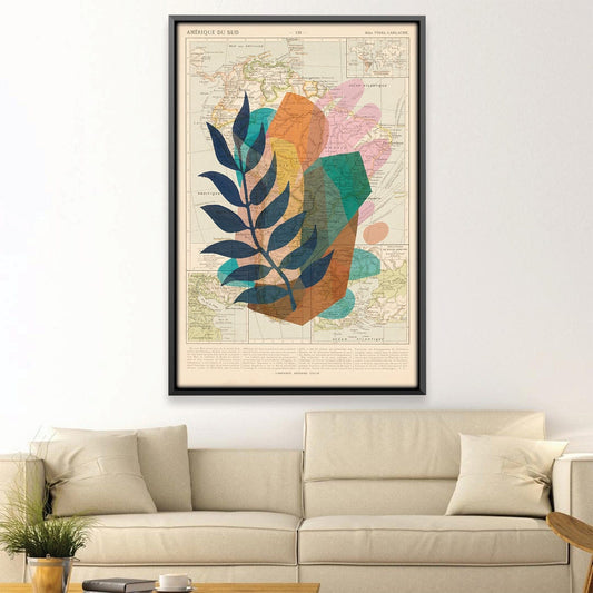 Abstract Tropical Leaves Oil Painting for Modern Home Decor