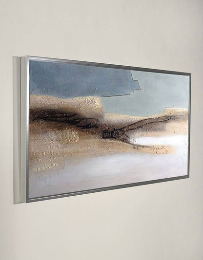 Serene Abstract Seascape Oil Painting for Modern Coastal Home Decor