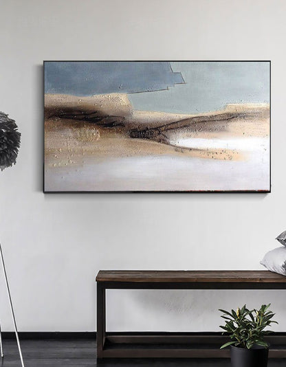 Serene Abstract Seascape Oil Painting for Modern Coastal Home Decor