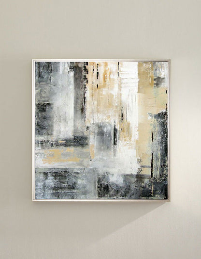 Contemporary Abstract Skyline Oil Painting for Modern Home Decor