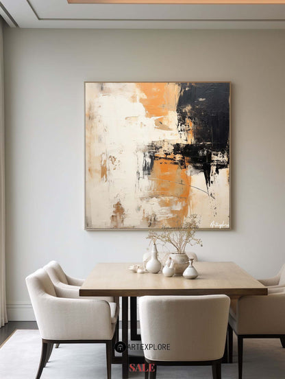 Contemporary Abstract Oil Painting with Bold Colors and Texture