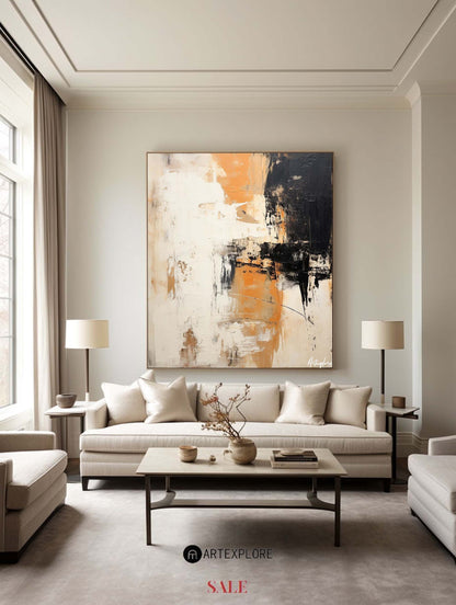 Contemporary Abstract Oil Painting with Bold Colors and Texture