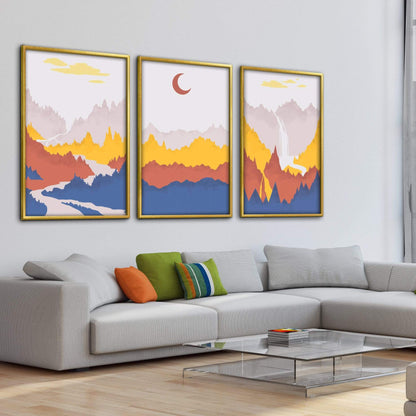 Vibrant Layered Landscape Oil Painting for Modern Home Décor