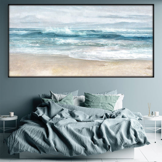 Tranquil Ocean Waves Oil Painting for Serene Home Decor