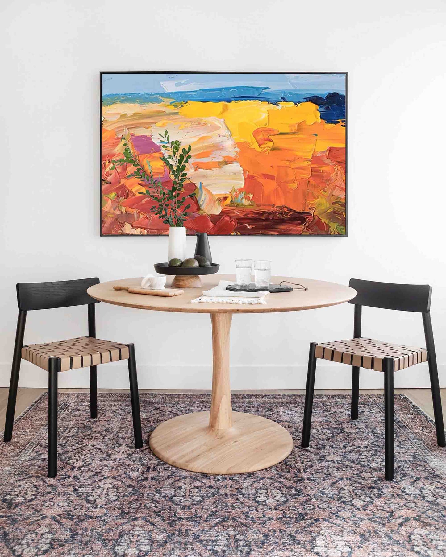 Vibrant Abstract Landscape Oil Painting for Modern Home Decor