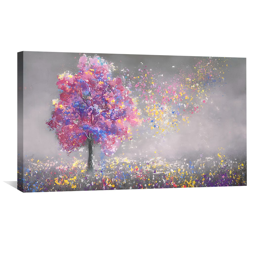 Vibrant Autumn Tree Abstract Oil Painting for Modern Home Décor