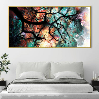 Translucent Leaves Abstract Oil Painting for Modern Home Decor