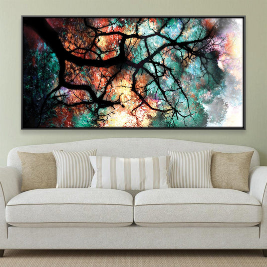 Translucent Leaves Abstract Oil Painting for Modern Home Decor