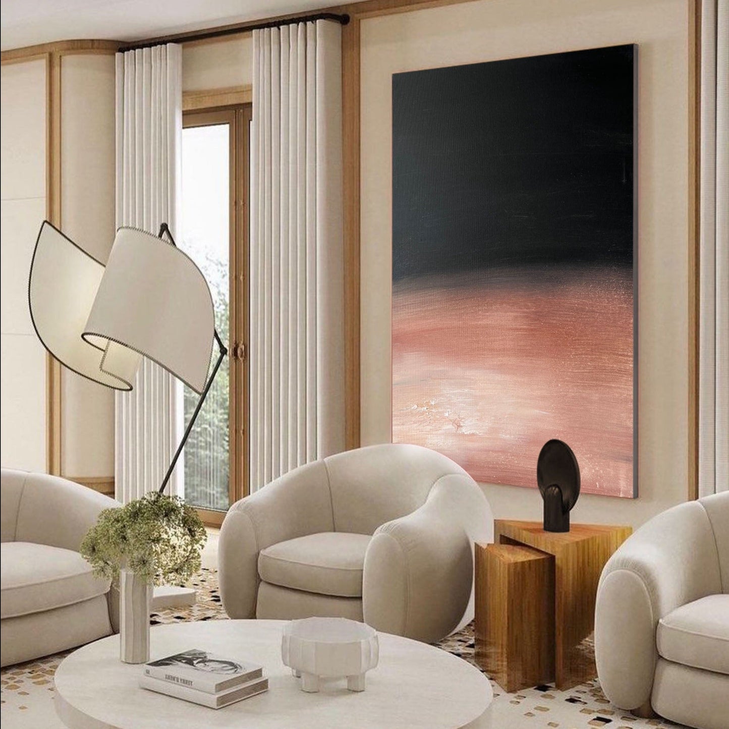 Stunning Modern Abstract Oil Painting with Contemporary Earthy Tones