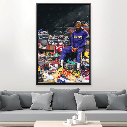 Iconic Athlete and Sneaker Collection Oil Painting for Sports Art Enthusiasts