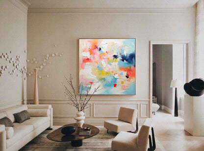 Colorful Abstract Oil Painting for Modern Home Decor and Art Enthusiasts