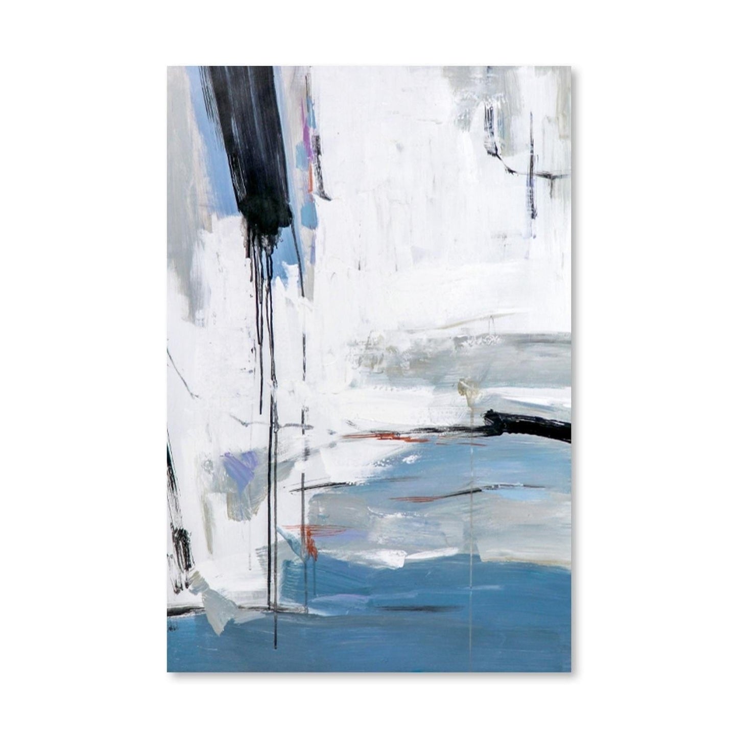 Arctic Serenity: Contemporary Abstract Oil Painting for Unique Home Decor