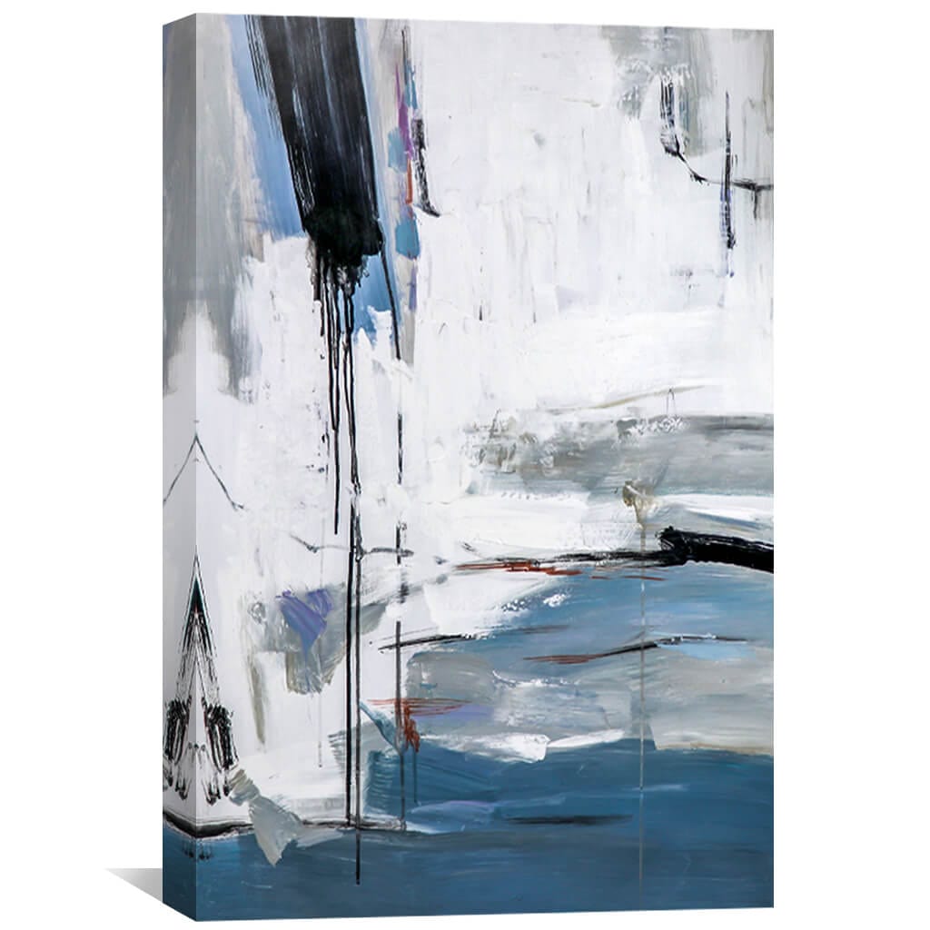 Arctic Serenity: Contemporary Abstract Oil Painting for Unique Home Decor