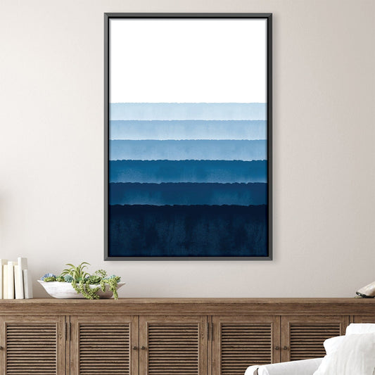 Tranquil Blue Tones Abstract Oil Painting for Modern Home Decor