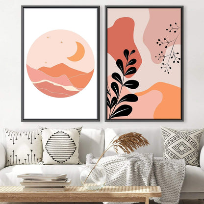Abstract Sunset Landscape Oil Painting for Contemporary Home Decor