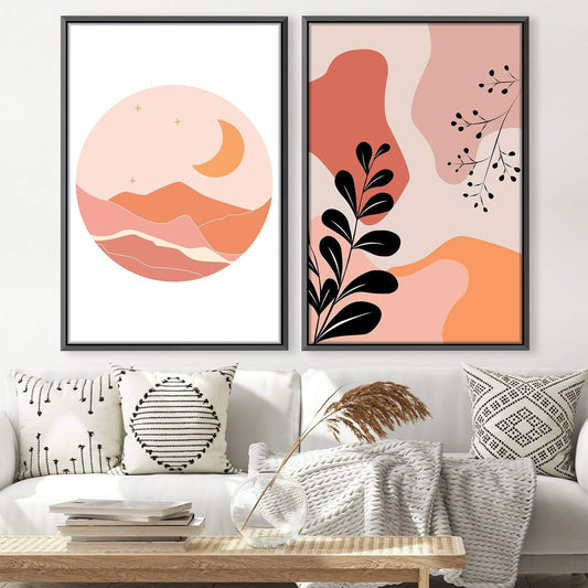 Abstract Sunset Landscape Oil Painting for Contemporary Home Decor