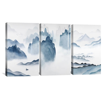 Tranquil Mountain Landscape Oil Painting for Serene Home Décor