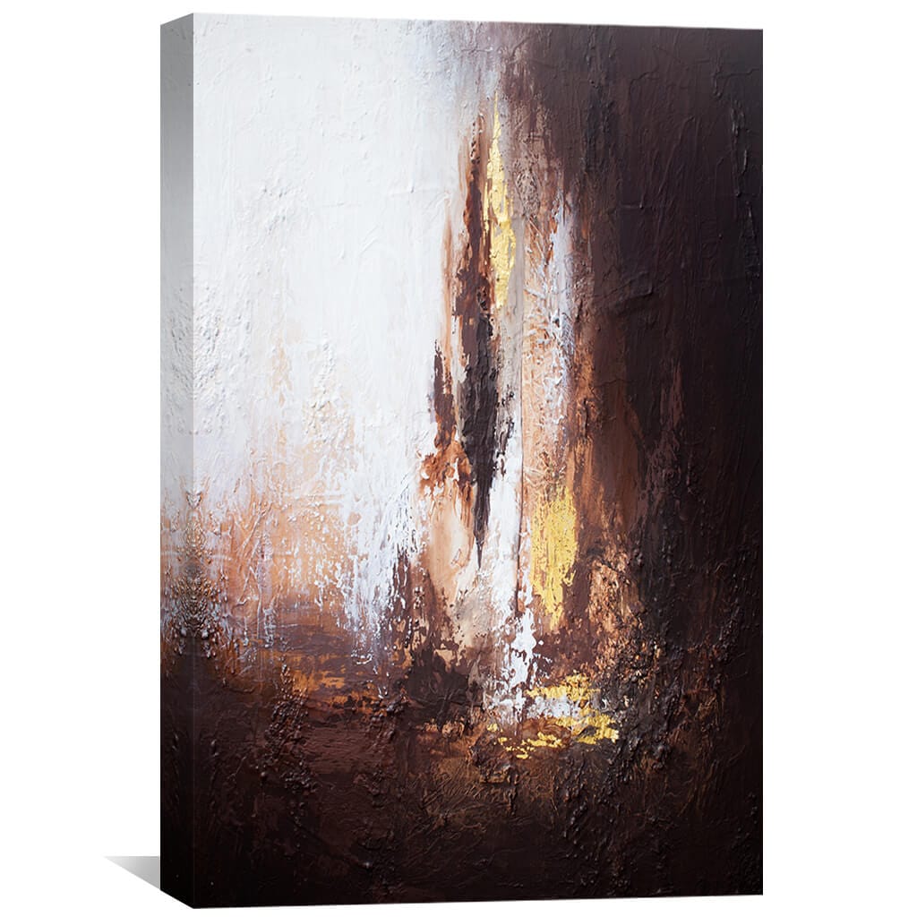 Radiant Cave Light Abstract Oil Painting for Modern Home Decor