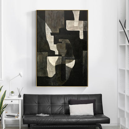 Abstract Elegance: Contemporary Oil Painting in Monochrome Shades