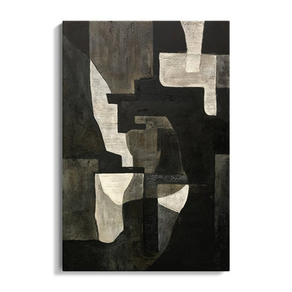 Abstract Elegance: Contemporary Oil Painting in Monochrome Shades