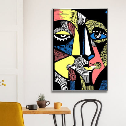 Abstract Colorful Portrait Oil Painting for Modern Home Decor