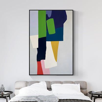 Abstract Modern Oil Painting with Vibrant Colors and Fluid Shapes for Contemporary Decor