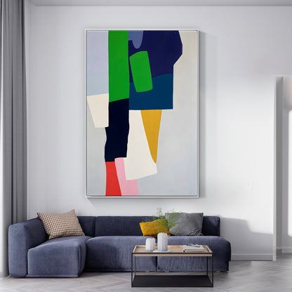 Abstract Modern Oil Painting with Vibrant Colors and Fluid Shapes for Contemporary Decor