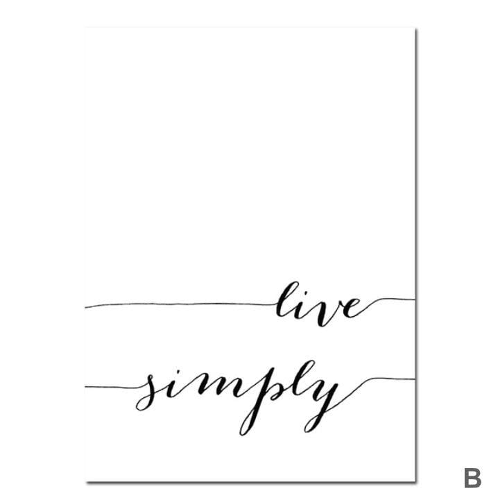 Live Simply Inspirational Canvas Artwork for Minimalist Home Decor