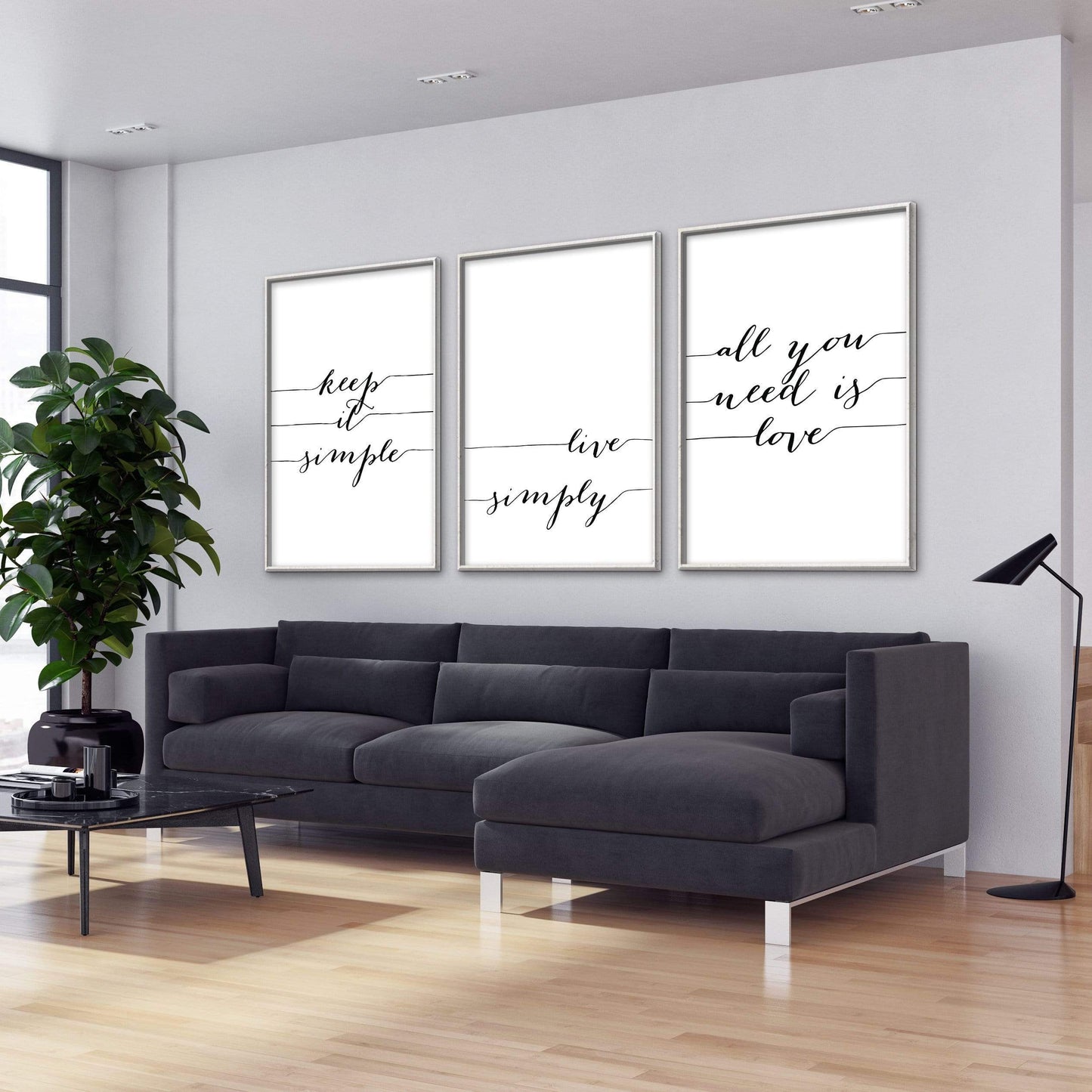 Live Simply Inspirational Canvas Artwork for Minimalist Home Decor