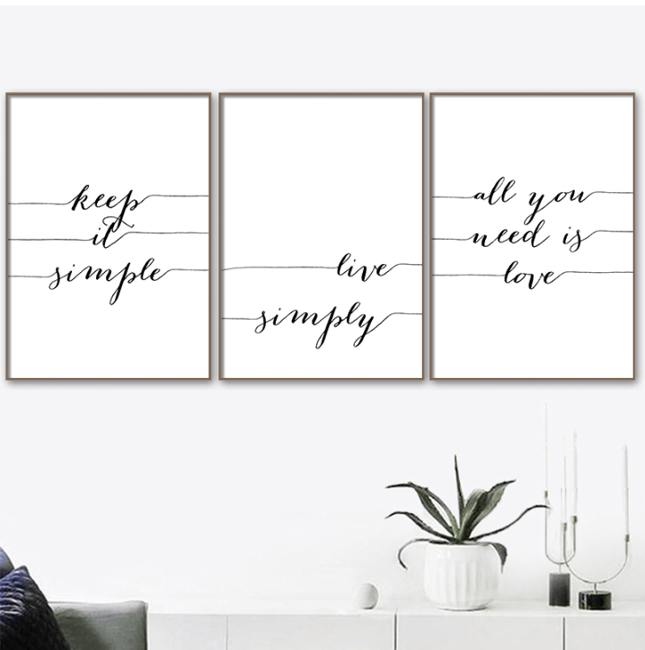 Live Simply Inspirational Canvas Artwork for Minimalist Home Decor