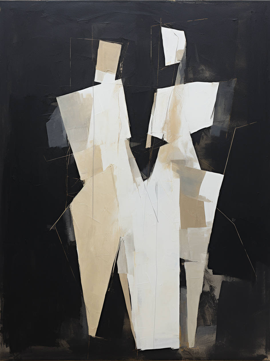 Abstract Minimalist Oil Painting for Modern Home Decor