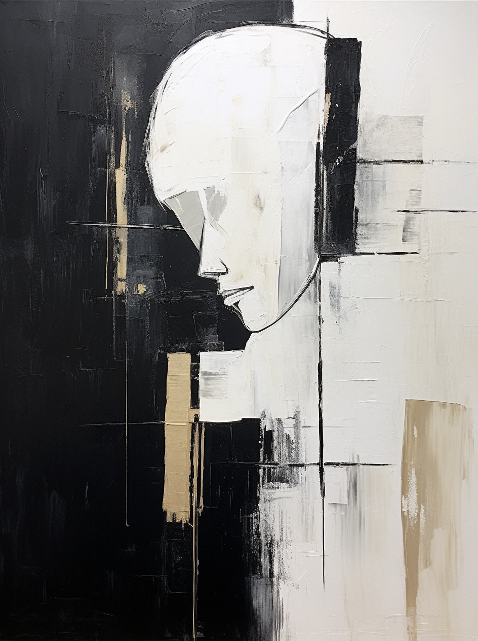 Abstract Minimalist Portrait in Black and White ‚Äì Modern Wall Art for Contemporary Spaces