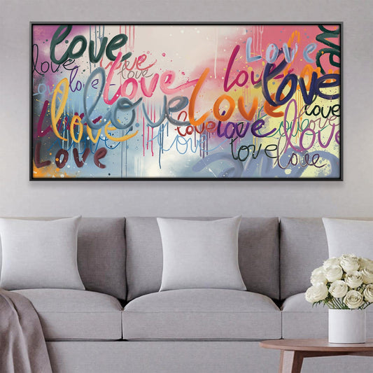 Vibrant Love Canvas Art | Colorful Abstract Wall Decor for Home or Office