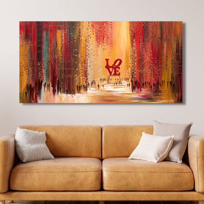 New York Love Abstract Oil Painting - Colorful Modern Canvas Wall Art