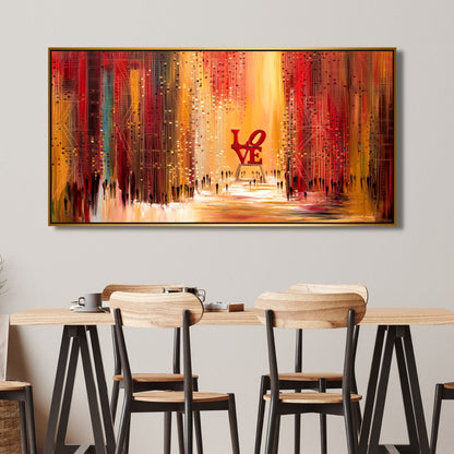 New York Love Abstract Oil Painting - Colorful Modern Canvas Wall Art